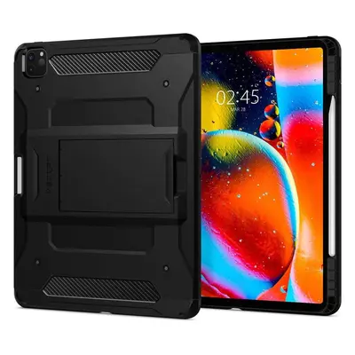 Apple iPad Pro 12.9 (2020), Szilikon tok + műanyag hátlap, kitámasztóval, Spigen Tough Armor Pro