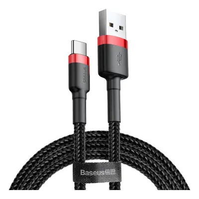 USB töltő- és adatkábel, USB Type-C, 100 cm, 3000 mA, törésgátlóval, gyorstöltés, cipőfűző minta