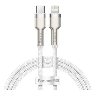 USB Type-C töltő- és adatkábel, Lightning, 100 cm, 20W, törésgátlóval, gyorstöltés, PD, cipőfűző