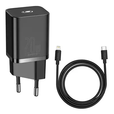 Hálózati töltő adapter, 20W, USB Type-C aljzat, USB Type-C - Lightning kábellel, gyorstöltés, PD