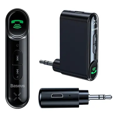 Bluetooth audió adapter, kihangosító, v5.0, 3.5 mm jack csatlakozó, mikrofon, felvevő gomb, hang