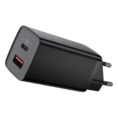 Hálózati töltő adapter, 65W, USB aljzat, USB Type-C aljzat, USB Type-C kábellel, gyorstöltés, PD