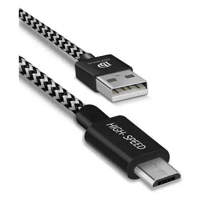 USB töltő- és adatkábel, microUSB, 300 cm, 2100 mA, cipőfűző minta, gyorstöltés, Dux Ducis K-ONE