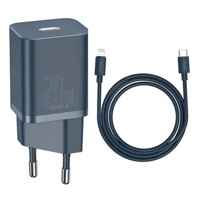 Hálózati töltő adapter, 20W, USB Type-C aljzat, USB Type-C - Lightning kábellel, gyorstöltés, PD