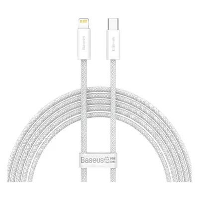 USB Type-C töltő- és adatkábel, Lightning, 200 cm, 20W, gyorstöltés, PD, cipőfűző minta, Baseus 