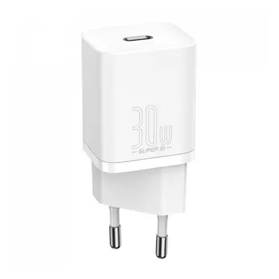 Hálózati töltő adapter, 30W, USB Type-C aljzat, gyorstöltés, Baseus Super SI 1C, fehér