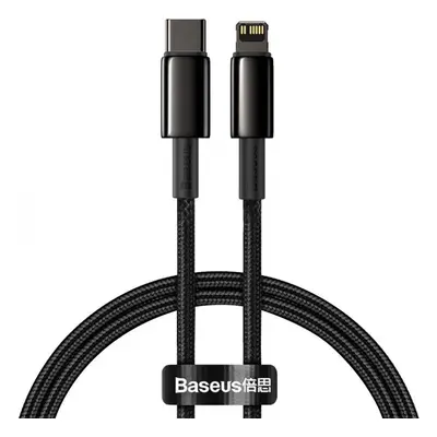 USB Type-C töltő- és adatkábel, Lightning, 200 cm, 20W, törésgátlóval, gyorstöltés, Baseus Tungs