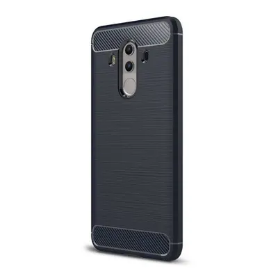 Huawei Honor 7X, TPU szilikon tok, közepesen ütésálló, szálcsiszolt, karbon minta, sötétkék