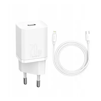 Hálózati töltő adapter, 20W, USB Type-C aljzat, USB Type-C - Lightning kábellel, gyorstöltés, PD