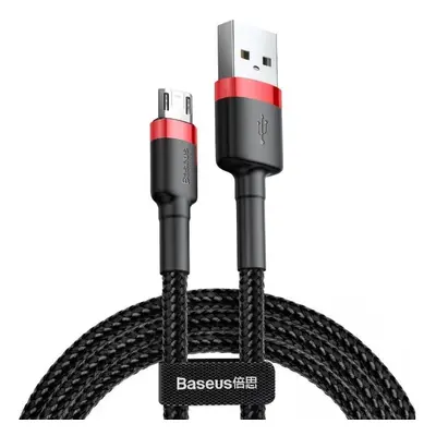 USB töltő- és adatkábel, microUSB, 300 cm, 2000 mA, törésgátlóval, cipőfűző minta, Baseus Cafule