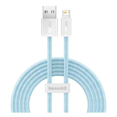 USB töltő- és adatkábel, Lightning, 100 cm, 2400 mA, gyorstöltés, cipőfűző minta, Baseus Dynamic