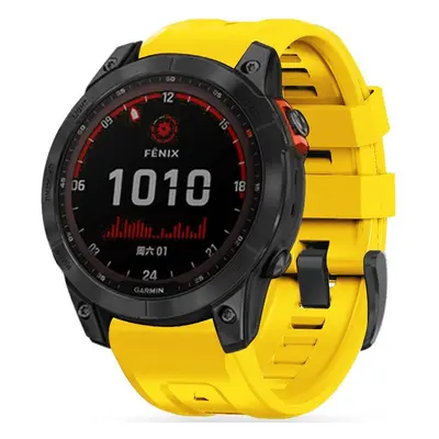 Garmin Fenix 5 / 6 / 6 Pro / 7, szilikon pótszíj, állítható, TP IconBand, sárga