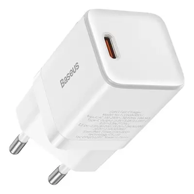 Hálózati töltő adapter, 30W, USB Type-C aljzat, gyorstöltés, PD 3.0, QC 4 Plus, GaN3, Baseus, fe