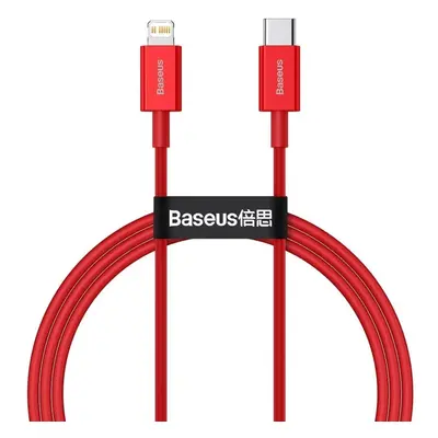 USB Type-C töltő- és adatkábel, Lightning, 100 cm, 20W, törésgátlóval, gyorstöltés, PD, Baseus S