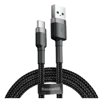 USB töltő- és adatkábel, USB Type-C, 100 cm, 3000 mA, törésgátlóval, gyorstöltés, cipőfűző minta