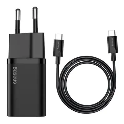 Hálózati töltő adapter, 25W, USB Type-C aljzat, USB Type-C kábellel, gyorstöltés, PD 3.0, QC 3.0