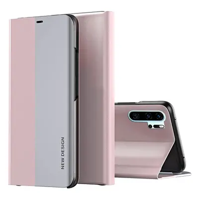 Huawei P40 Pro, Oldalra nyíló tok, stand, Wooze Silver Line, rózsaszín