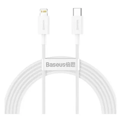 USB Type-C töltő- és adatkábel, Lightning, 200 cm, 20W, törésgátlóval, gyorstöltés, PD, Baseus S