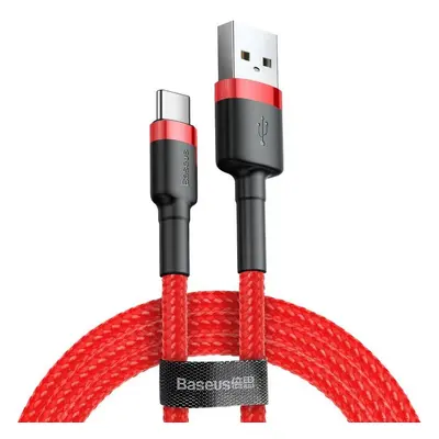 USB töltő- és adatkábel, USB Type-C, 100 cm, 3000 mA, törésgátlóval, gyorstöltés, cipőfűző minta