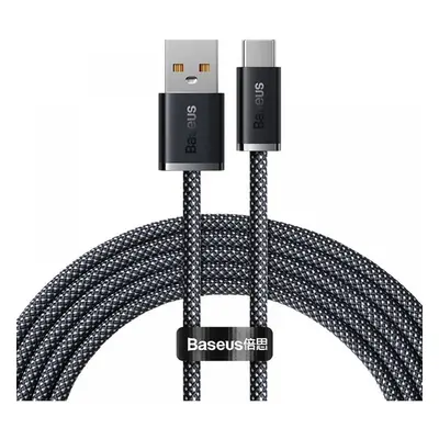 USB töltő- és adatkábel, USB Type-C, 200 cm, 6000 mA, 100W, gyorstöltés, cipőfűző minta, Baseus 