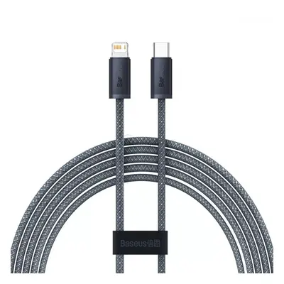 USB Type-C töltő- és adatkábel, Lightning, 200 cm, 20W, gyorstöltés, PD, cipőfűző minta, Baseus 