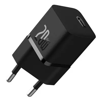 Hálózati töltő adapter, 20W, USB Type-C aljzat, gyorstöltés, PD, GaN5, Baseus GaN5 Mini, fekete