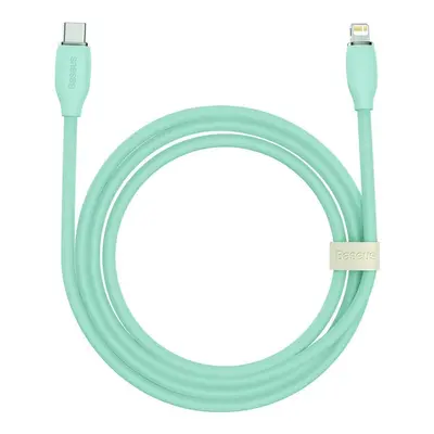 USB Type-C töltő- és adatkábel, Lightning, 200 cm, 20W, gyorstöltés, PD, Baseus Jelly Liquid Sil