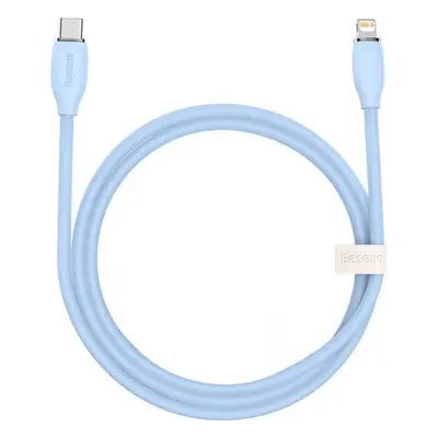 USB Type-C töltő- és adatkábel, Lightning, 120 cm, 20W, gyorstöltés, PD, Baseus Jelly Liquid Sil