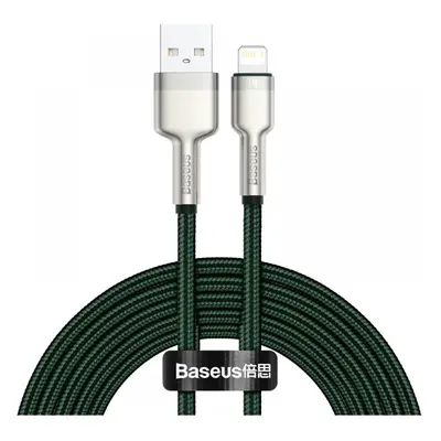 USB töltő- és adatkábel, Lightning, 200 cm, 2400 mA, törésgátlóval, gyorstöltés, cipőfűző minta,