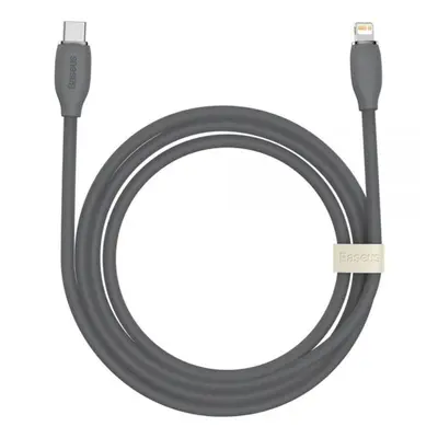 USB Type-C töltő- és adatkábel, Lightning, 200 cm, 20W, gyorstöltés, PD, Baseus Jelly Liquid Sil