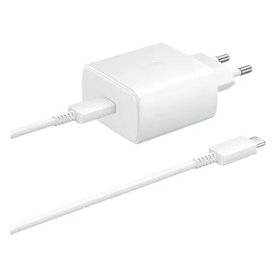 Hálózati töltő adapter, 45W, USB Type-C aljzat, USB Type-C kábellel, PD 3.0, QC 2.0, gyorstöltés