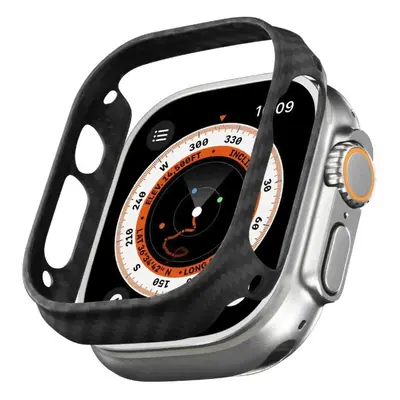 Apple Watch 7-8 (45mm), Műanyag védőkeret, szíj nélkül, közepesen ütésálló, karbon minta, Pitaka