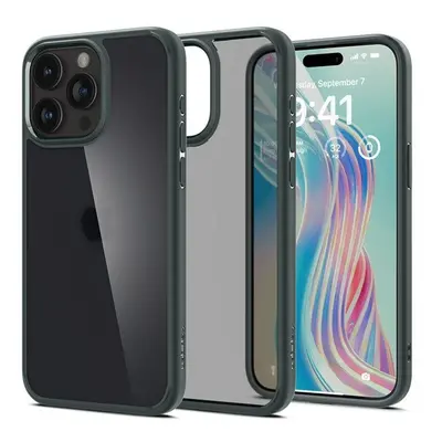 Apple iPhone 15 Pro Max, Műanyag hátlap védőtok + szilikon keret, Spigen Ultra Hybrid Matte, átt