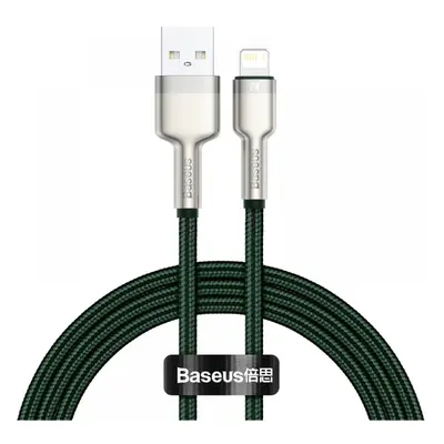 USB töltő- és adatkábel, Lightning, 100 cm, 2400 mA, törésgátlóval, gyorstöltés, cipőfűző minta,