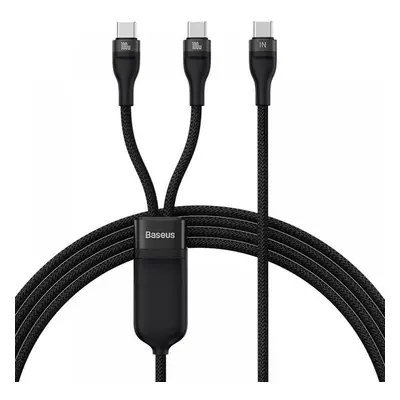 USB Type-C töltő- és adatkábel 2in1, 2 x USB Type-C, 150 cm, 5000mAh, 100W, törésgátló, gyorstöl