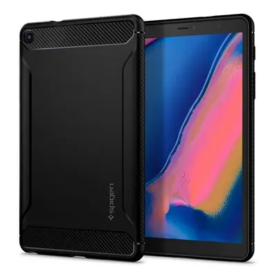 Samsung Galaxy Tab A 8.0 (2019) SM-T290 / T295, Szilikon tok, Spigen Rugged Armor, karbon minta,