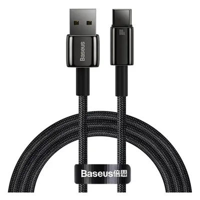 USB töltő- és adatkábel, USB Type-C, 100 cm, 100W, gyorstöltés, QC, Baseus Tungsten Gold, CAWJ00