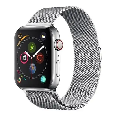 Apple Watch 1-6, SE (38 / 40 mm), fém pótszíj, milánói stílus, mágnes zárral, Devia Elegant, ezü