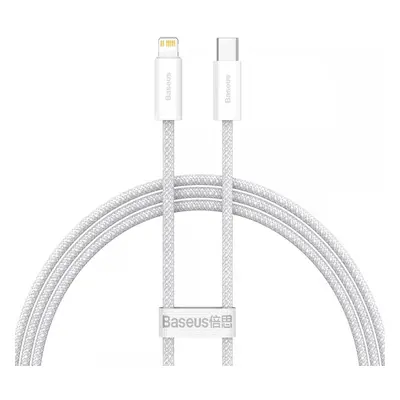 USB Type-C töltő- és adatkábel, Lightning, 100 cm, 20W, gyorstöltés, PD, cipőfűző minta, Baseus 