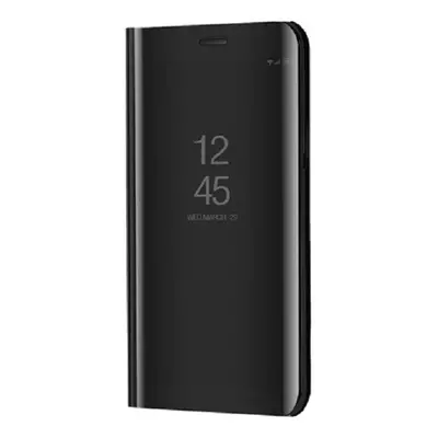 LG K52 / K62, Oldalra nyíló tok, hívás mutatóval, Smart View Cover, fekete (utángyártott)