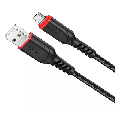 USB töltő- és adatkábel, microUSB, 100 cm, 2400 mA, törésgátlóval, gyorstöltés, QC, cipőfűző min