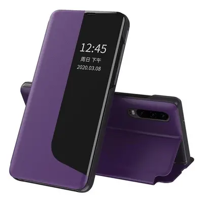 Huawei P40, Oldalra nyíló tok, stand, hívás mutatóval, Wooze FashionBook, lila