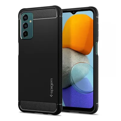 Samsung Galaxy M23 5G SM-M236B, Szilikon tok, Spigen Rugged Armor, karbon minta, fekete