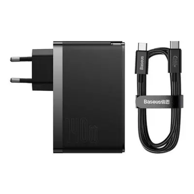 Hálózati töltő adapter, 140W, USB aljzat, 2 x USB Type-C aljzat, USB Type-C - USB Type-C kábelle