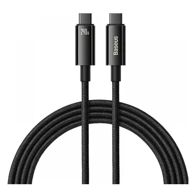 USB Type-C töltő- és adatkábel, USB Type-C, 200 cm, 240W, törésgátlóval, gyorstöltés, PD, Baseus