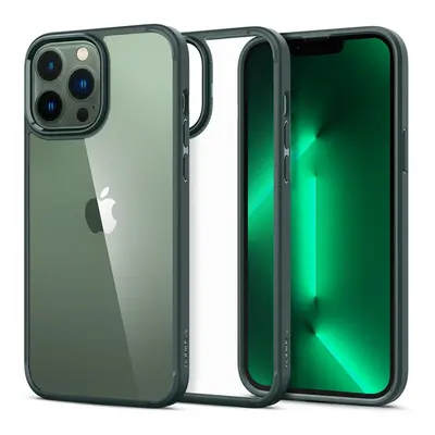 Apple iPhone 13 Pro Max, Műanyag hátlap védőtok + szilikon keret, Spigen Ultra Hybrid, átlátszó/