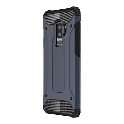 Huawei P40, Műanyag hátlap védőtok, Defender, fémhatású, sötétkék