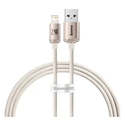 USB töltő- és adatkábel, Lightning, 120 cm, 2400 mA, gyorstöltés, PD, cipőfűző minta, Baseus Cry