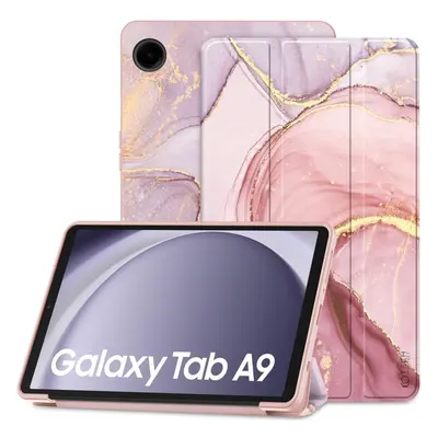 Samsung Galaxy Tab A9 (8.7) SM-X110 / X115, mappa tok, márvány minta, Trifold, lila/színes