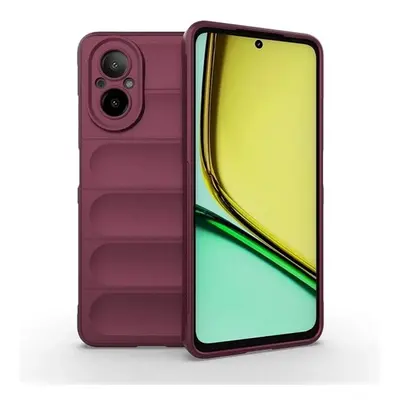 Realme C67 4G, Szilikon tok, közepesen ütésálló, 3D minta, bordó